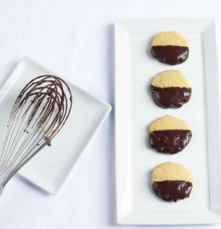 CHOCOLATE GANACHE DIPPED ALMOND SUGAR COOKIE