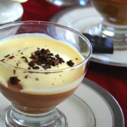 CHOCOLATE MOUSSE WITH CREME ANGLAIS