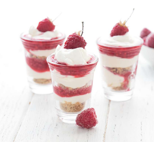 RASPBERRY CHEESECAKE SHOOTERS