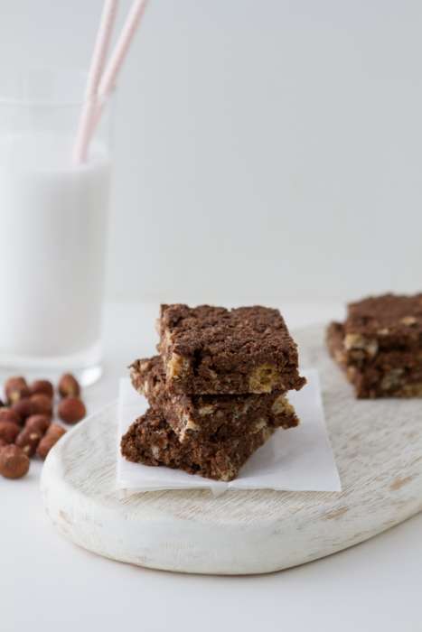 KETO CHOCOLATE HAZELNUT "RICE CRISP" SQUARES