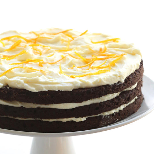 CHOCOLATE CAKE WITH ORANGE MASCARPONE FROSTING