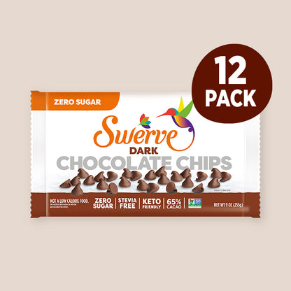 Swerve Dark Chocolate Chips 12 Pack front view